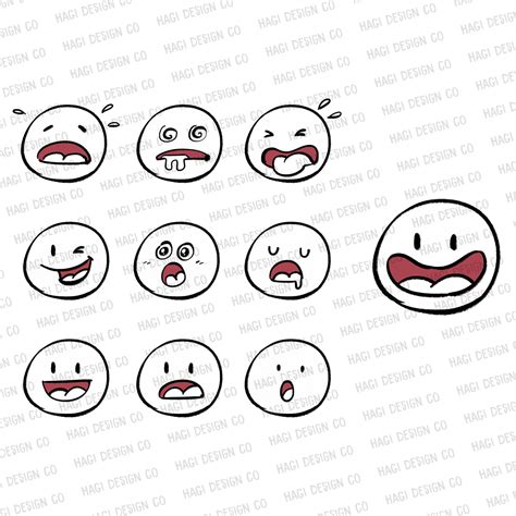 Emoji Cliparts, Black and White Emojis, Emotions, Emoticon ...
