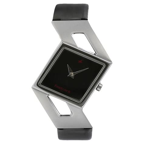 Buy Online Fastrack Quartz Analog Black Dial Leather Strap Watch for ...