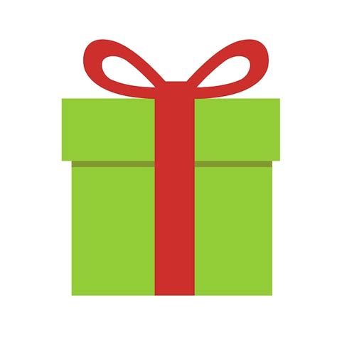 Caixa de presente verde com um laço vermelho em um fundo branco ...