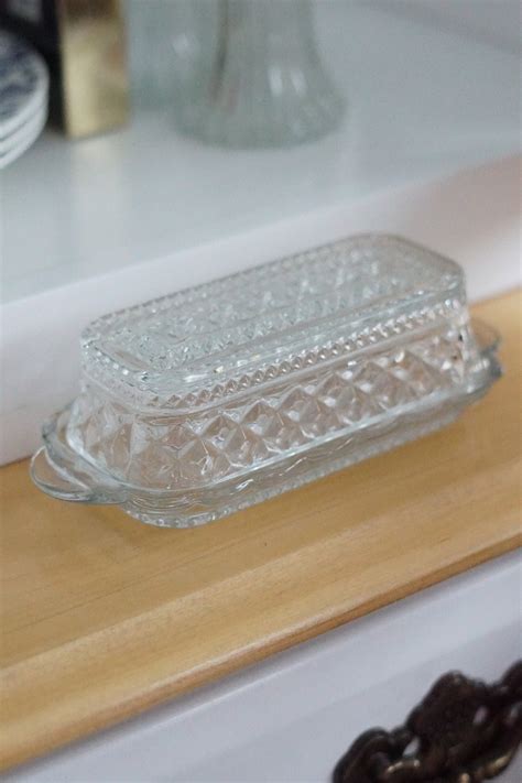 Vintage Cut Glass Butter Dish With Lid: Crystal Butter Dish - Etsy