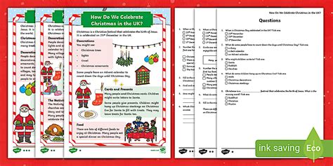 KS1 How Do We Celebrate Christmas in the UK? Comprehension
