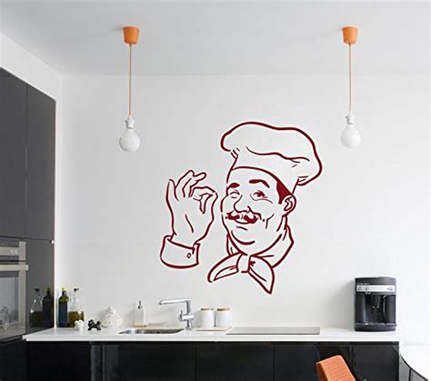 Buy DECOR Kafe Home Decor Chef Print Wall Sticker, Wall Sticker for ...