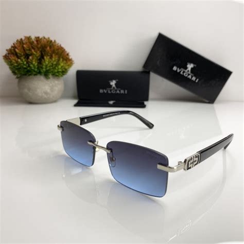 Bvlgarii Unisex Silver Blue Sunglasses – Eye Leader