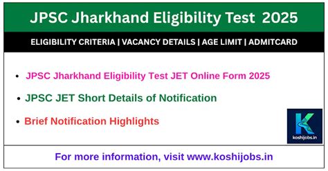 JPSC Jharkhand Eligibility Test JET Online Form 2025 – Apply Online Now