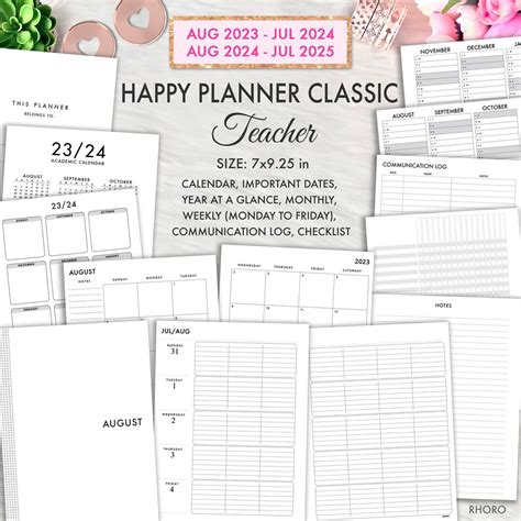 Classic Happy Planner Teacher 2023 2024, Happy Planner Teacher ...