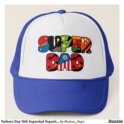 Fathers Day Gift Superdad Superhero Super Dad Trucker Hat | Zazzle ...