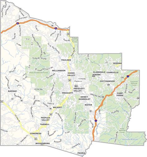Yavapai County Map, Arizona - US County Maps