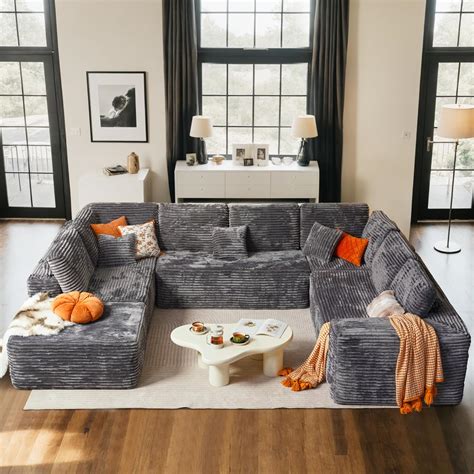 Amazon.com: ovios Sectional Cloud Couch for Living Room, Modular Floor ...