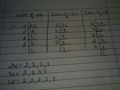 Find the LCM of 24, 36, and 48? - Brainly.in
