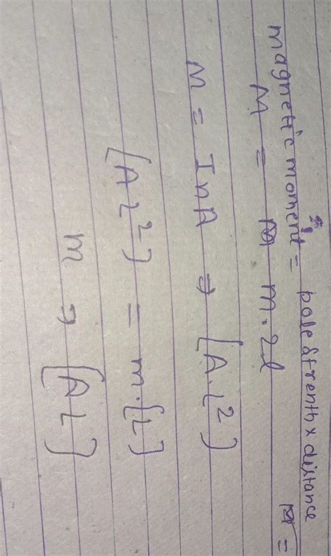 What is the dimensional formula of pole strength? - Brainly.in