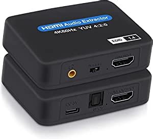 Buy Etzin HDMI Audio Extractor, 4K @ 60Hz HDMI to HDMI + Optical ...