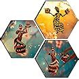 SAF Set of 3 Hexagon Modern Art Dancing MDF Board UV Textured Abstract ...
