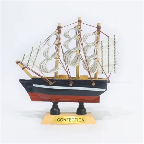 SEA BLOSSOM Home Decorative Wooden Sailing Ship Showpiece for Home ...