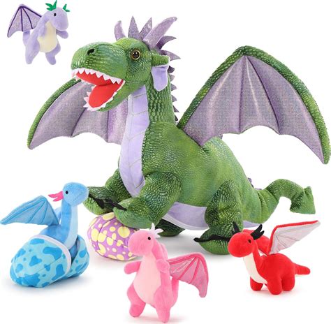 Amazon.com: MaoGoLan 7 Pcs Dragon Plush Toy Set for Kid, 22 inch, Large ...