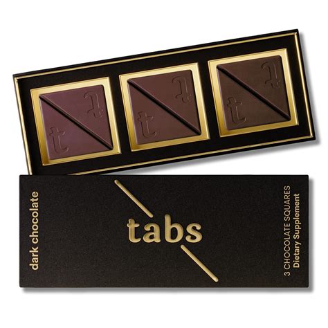 Amazon.com : Tabs Dark Chocolate Squares (1 Box) - 60% Cocoa with ...
