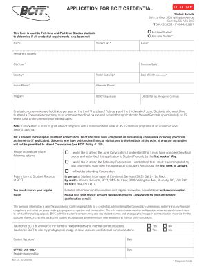 BCIT Credential Application Form - Blank Fillable Template | Fill Out ...