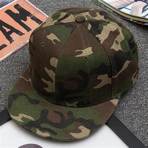 Panel Cap Camo Snapback Hats For Men Women Cotton Camo Baseball Cap ...