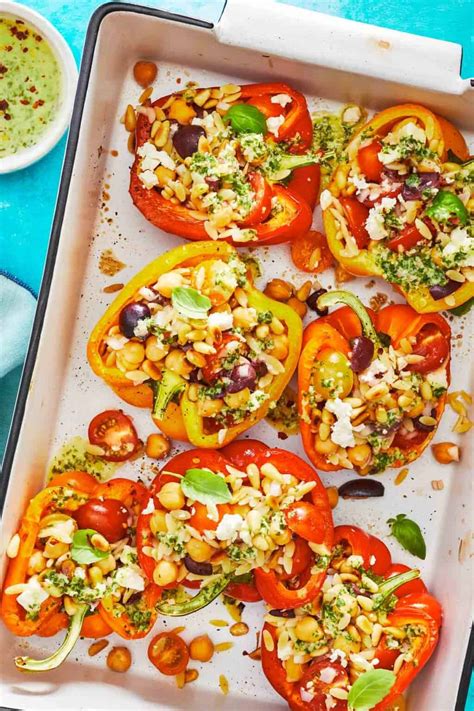 Mediterranean-Style Vegetarian Stuffed Peppers | The Mediterranean Dish