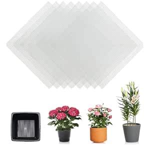 HASTHIP 50pcs Flower Pot Hole Mesh Pad, 10cm Square Mesh Plant Pot ...