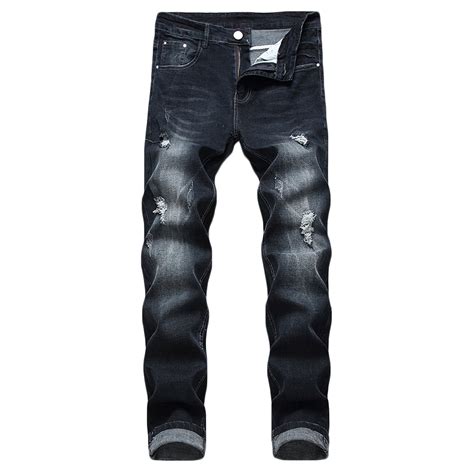 Aimik Hanes Men's Slim Fit Stretch Jeans Distressed Straight Leg Denim ...
