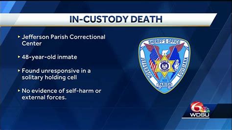 JPSO: Inmate found unresponsive, dies at correctional center