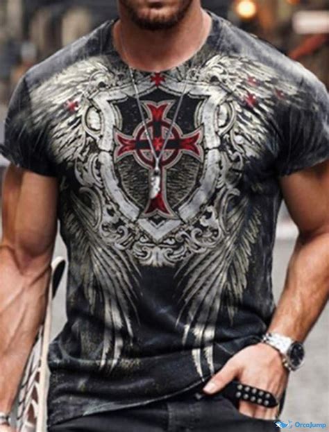 OrcaJump – Mens Big and Tall Tee Shirt Graphic Crew Neck Short Sleeve ...