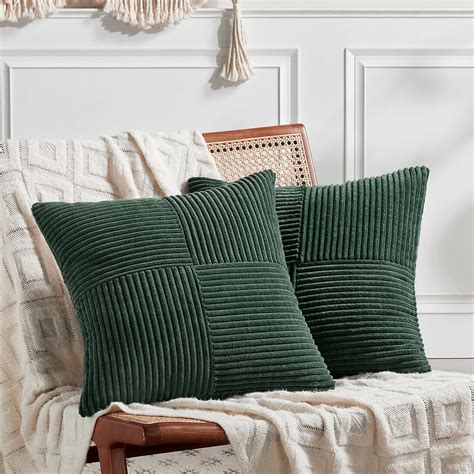 Fancy Homi Set of 2 Dark Green Boho Decorative Throw Pillow Covers ...