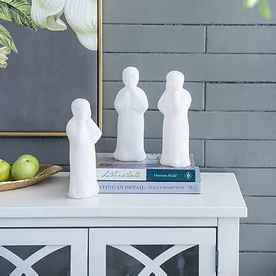 A&B Home Standing Monk Statues Table Decor 3-piece Set