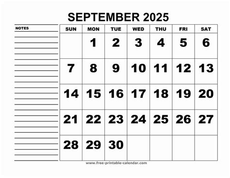 Printable Calendar September 2025