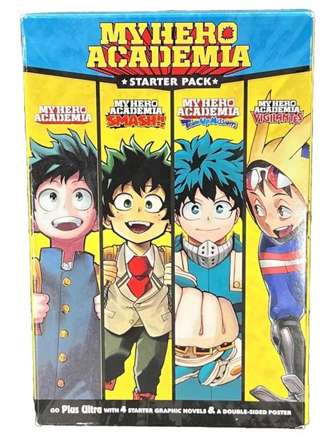 My Hero Academia Manga Set, 4 Volumes, Double-Sided Poster, Featuring ...