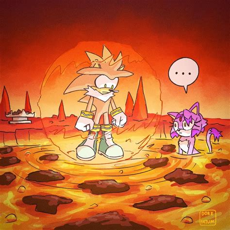 blaze the cat and silver the hedgehog (sonic) drawn by dorefatum | Danbooru