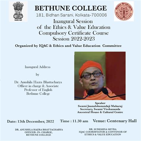 Bethune College : Ethics and Value Education