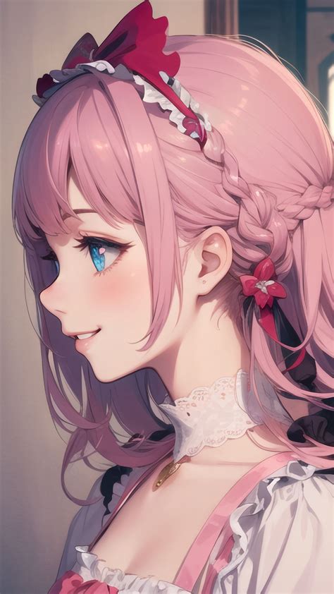 Download wallpaper 1350x2400 girl, smile, profile, anime, art iphone 8 ...