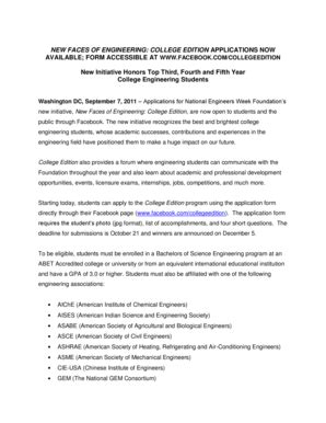 Fillable Online asabe NATIONAL ENGINEERS WEEK FOUNDATION OPENS ...