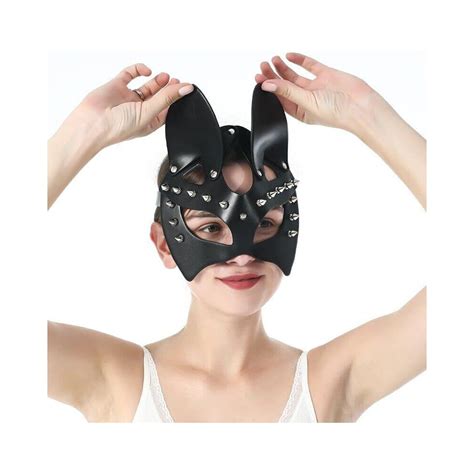 Buy MEACOBRY Women Leather Masks Bunny Mask Leather Cat Rabbit Mask ...