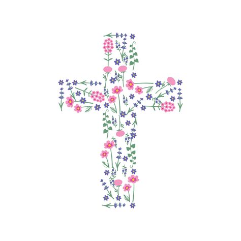 Free Floral Cross Clipart Template to Edit Online