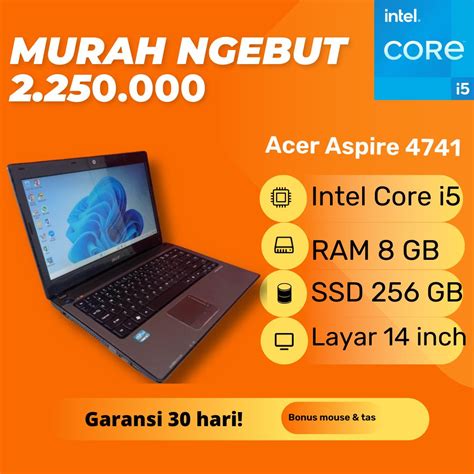 Harga dan Spesifikasi Laptop Acer Aspire 4741 Intel Core i5 RAM 8GB SSD ...