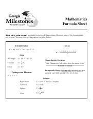 Image result for Middle School Math Formula Sheet