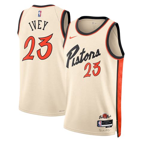 Detroit Pistons Nike City Edition Swingman Jersey 2024 - Creme - Jaden ...