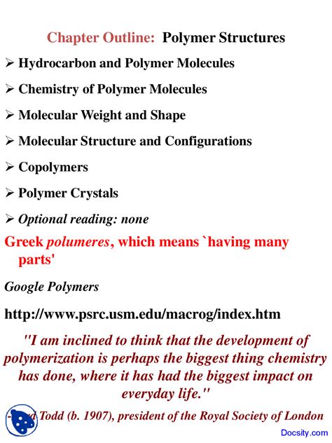 Image result for Polymer Lecture