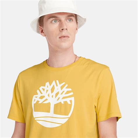 Kennebec River Tree Logo T-Shirt for Men in Yellow