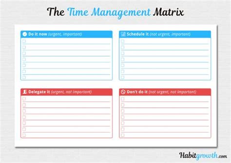 Image result for Time Management Matrix Template Excel