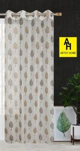 AH ARTSY HOME 275 cm (9 ft) Tissue, Net Semi Transparent Long Door ...