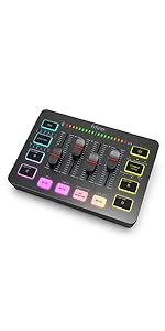 FIFINE Gaming Audio Mixer with XLR Microphone Interface, DJ PC RGB ...