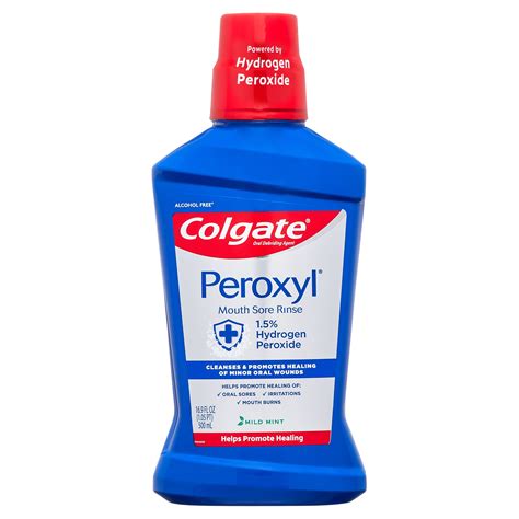 Colgate Peroxyl Mouth Sore Rinse, 1.5% Hydrogen Peroxide, Mild Mint ...