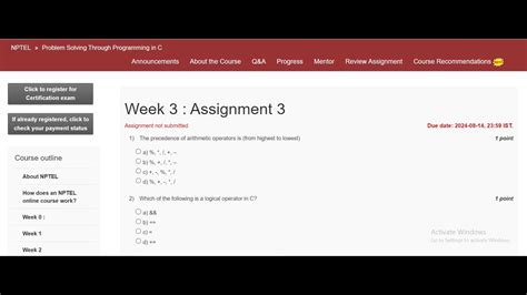 Image result for Week 5 Assignment NPTEL Problem Solving through Programming in C