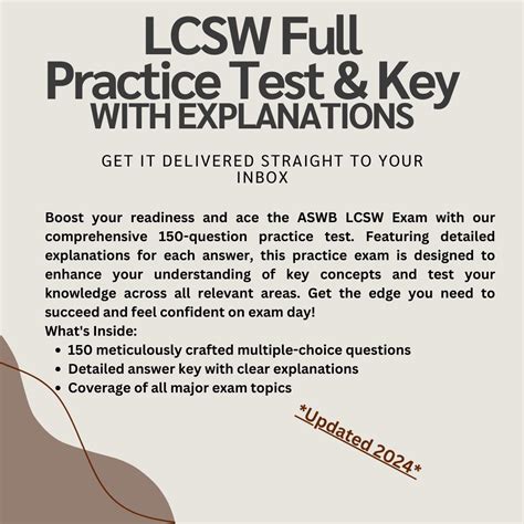 Complete LCSW Practice Test- Answer Key With Explanations Included! - Etsy