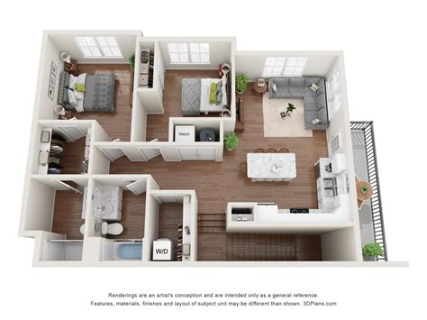 Two Bedroom Floor Plan Summer Ridge Apartments in Lake Mills, Wisconsin