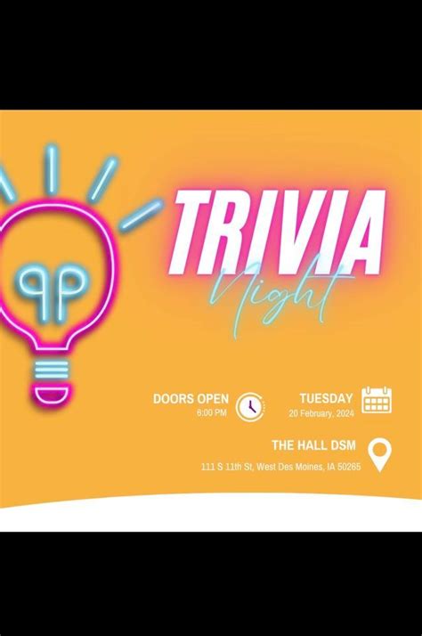 1st Annual Trivia Night Fundraiser , The Hall DSM, West Des Moines ...