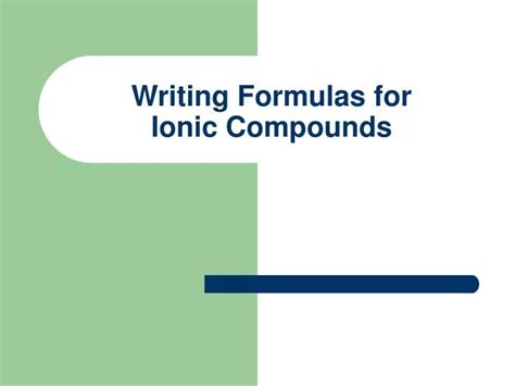 Writing Formulas for Ionic Compounds 的图像结果